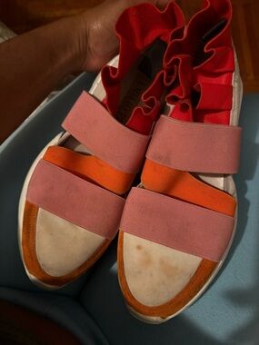 Emilio Pucci White Sneakers with Red Accents